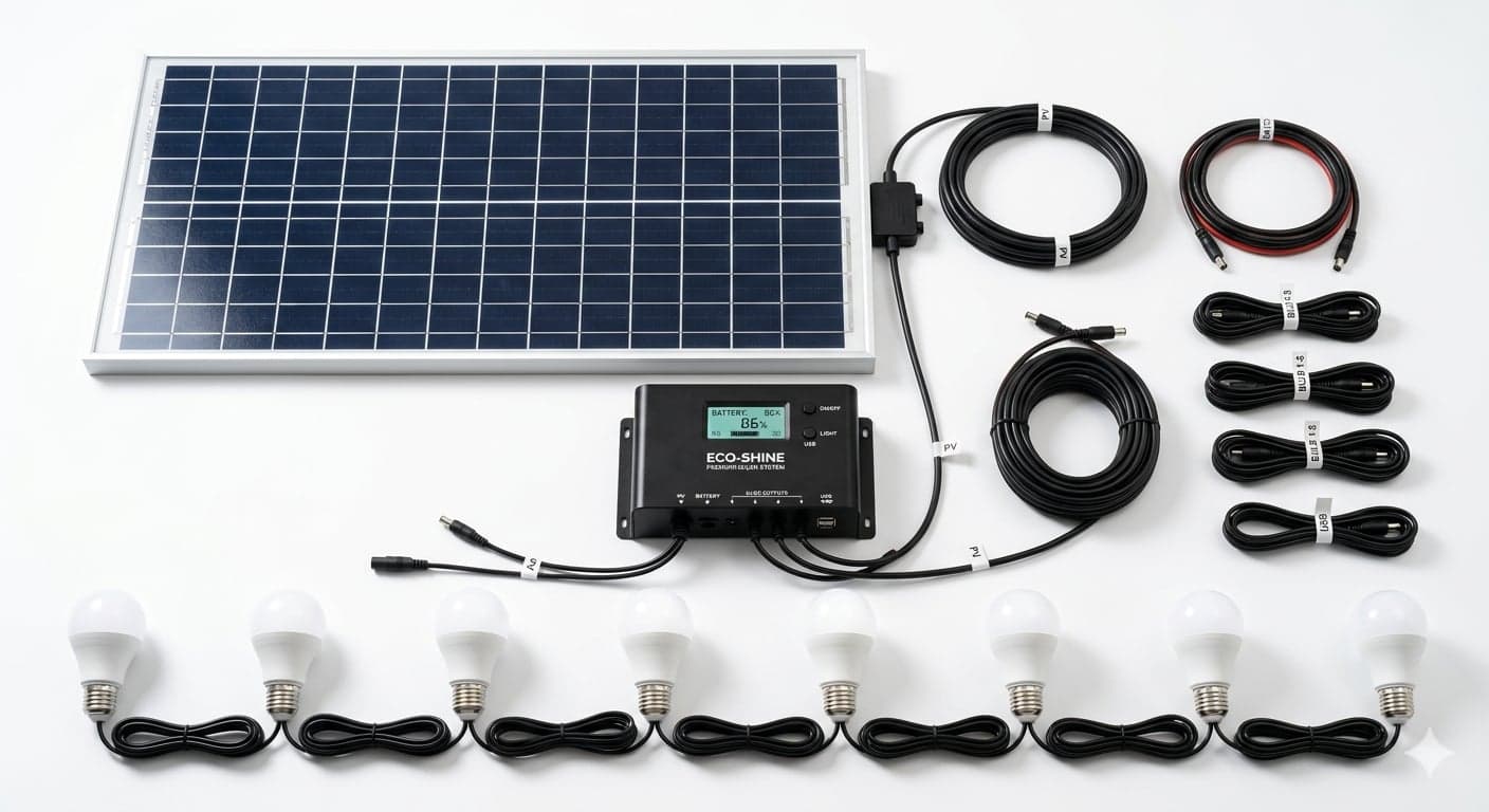 Premium Solar Home Kit (8-Bulb)