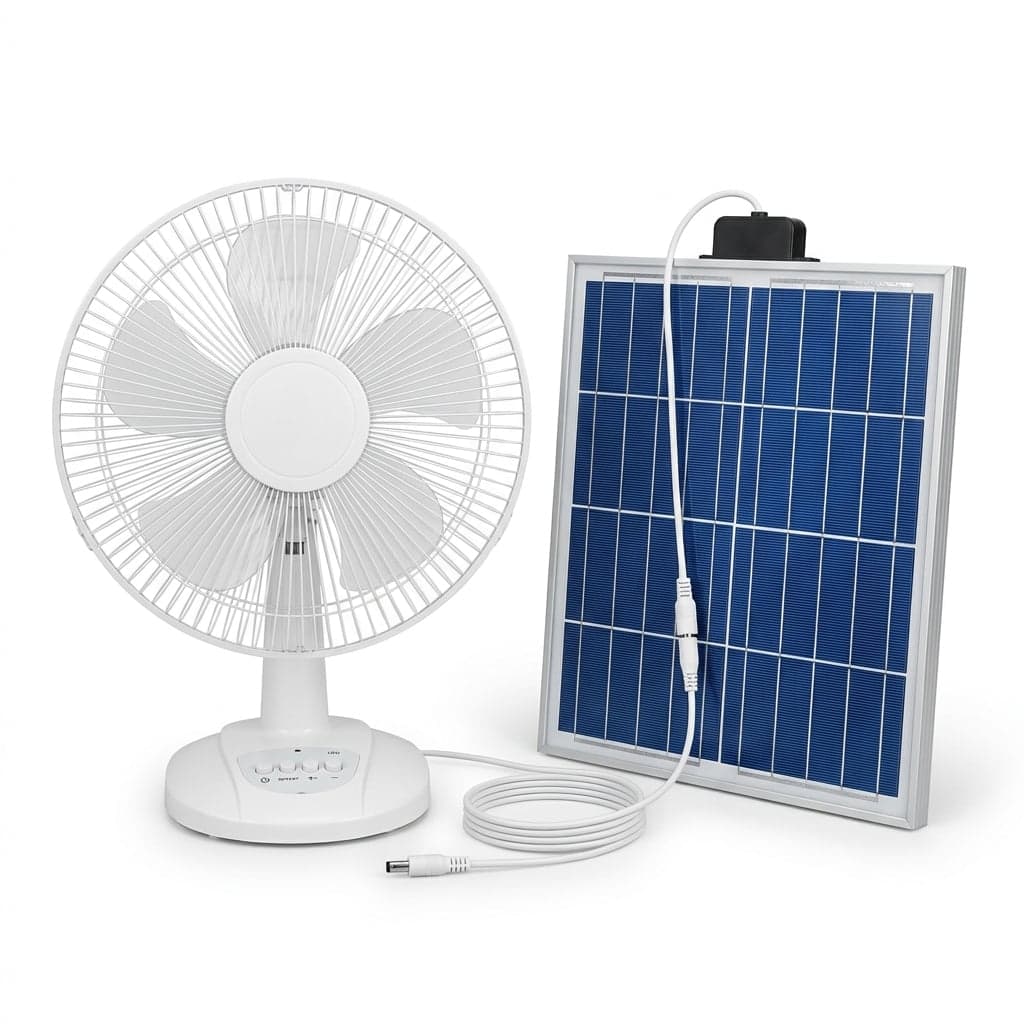 Solar Rechargeable Table Fan with Panel
